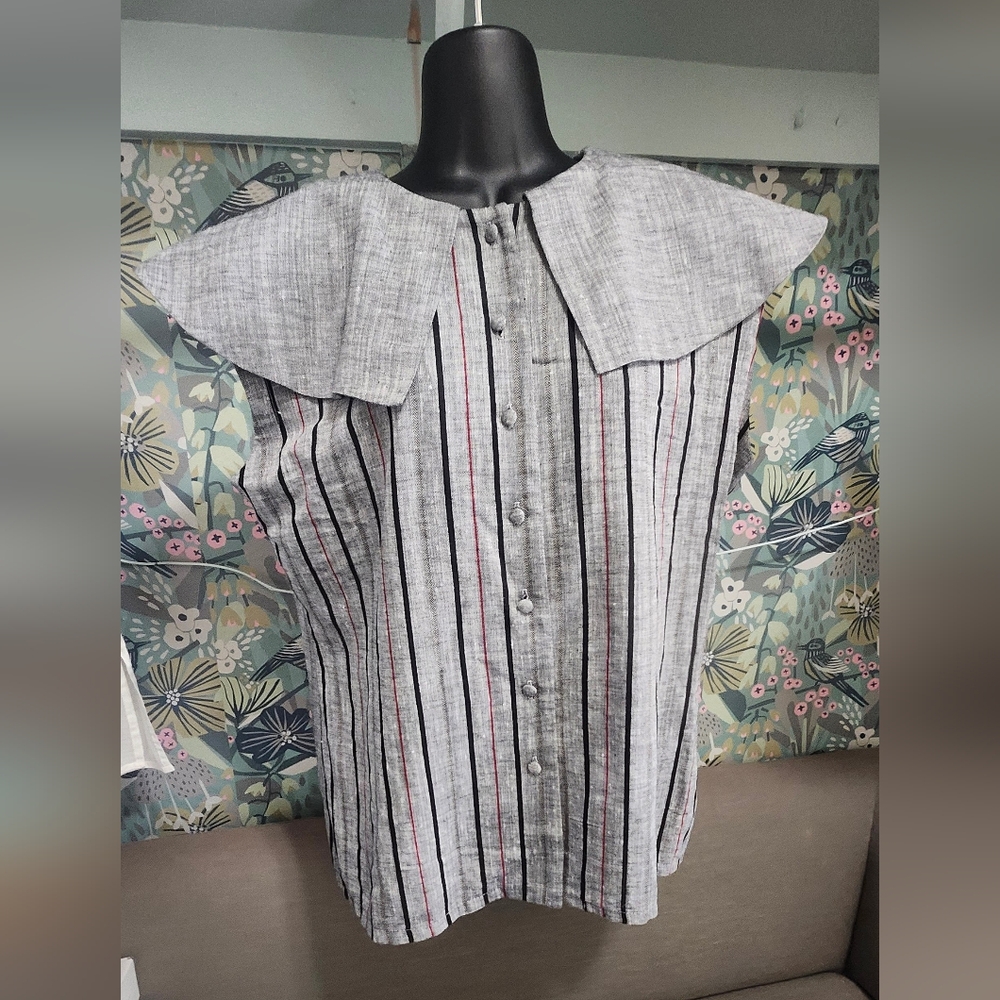 FRENCH VINTAGE Lil Et Gin One Of A Kind Striped Shirt With FREE SHIPPING